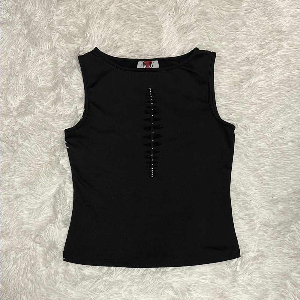90’s VENUS rhinestone & cutout tank